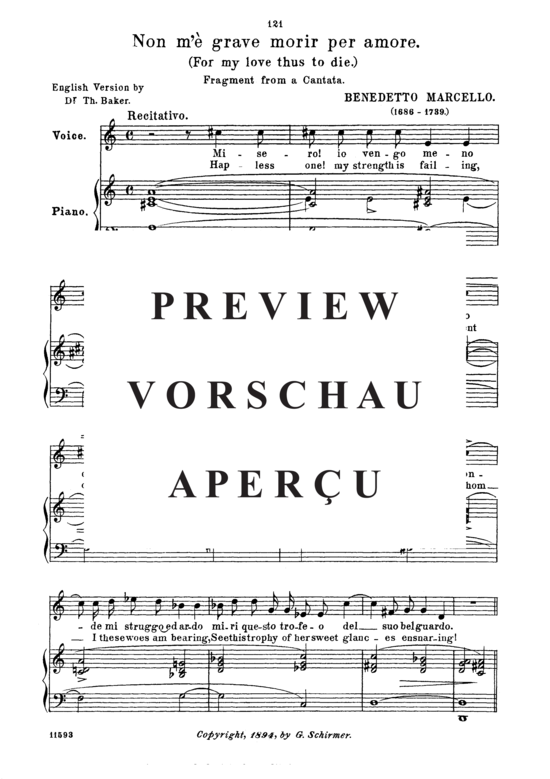 Product gallery: Page 2 of 7 Non m'e grave morir per amore, Parisotti, Alessandro, Medium Voice and Piano