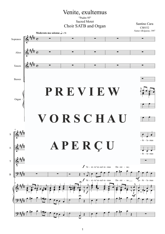 Produktgalerie: Seite 2 von 11 Venite, exsultemus Psalm 95, , Gemischter Chor und Orgel