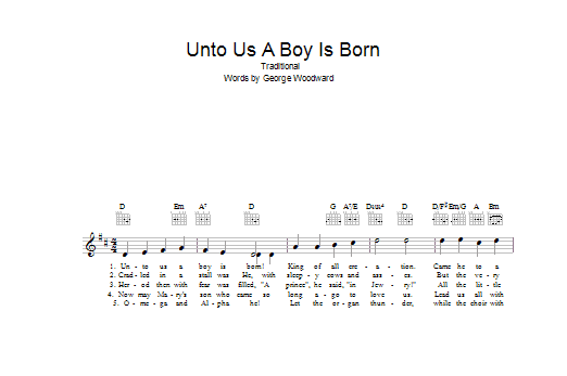 Product gallery: Page 1 of 1 Unto Us A Boy Is Born, Traditional Christmas Carol