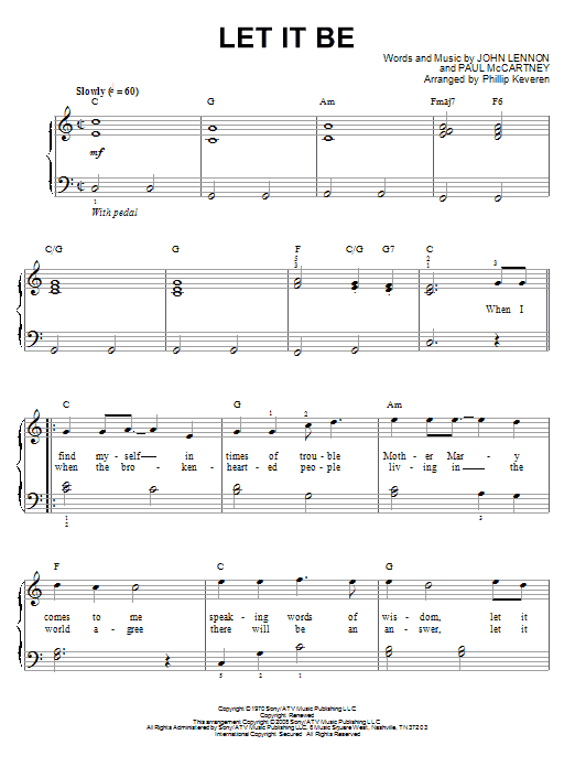 Product gallery: Page 1 of 1 Let It Be (arr. Phillip Keveren), The Beatles