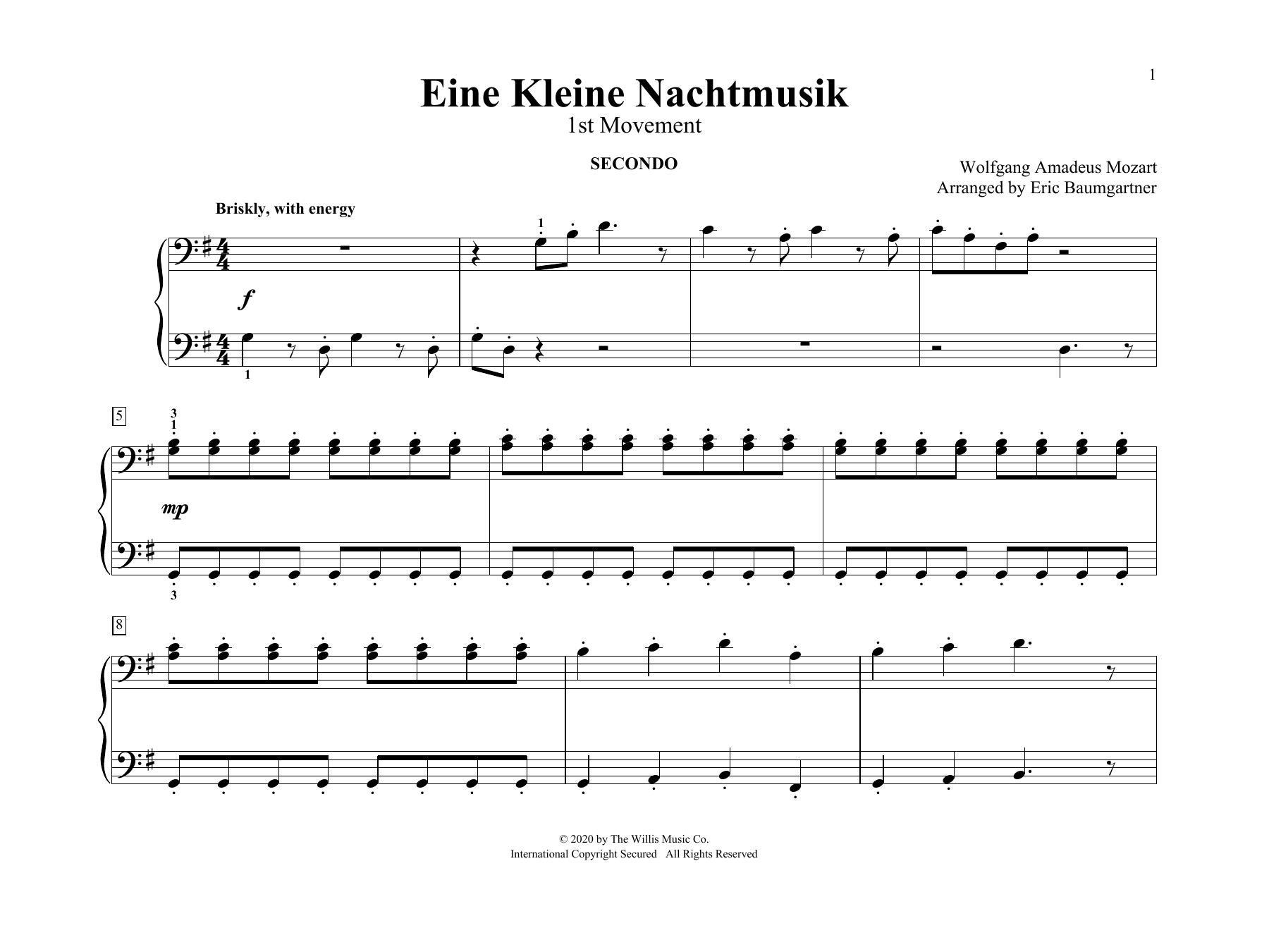 Product picture to: Eine Kleine Nachtmusik (1st Movement) (arr. Eric Baumgartner)