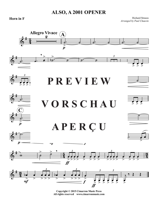 Produktgalerie: Seite 8 von 10 Also, A 2001 Opener , , (Blechbläserquintett)