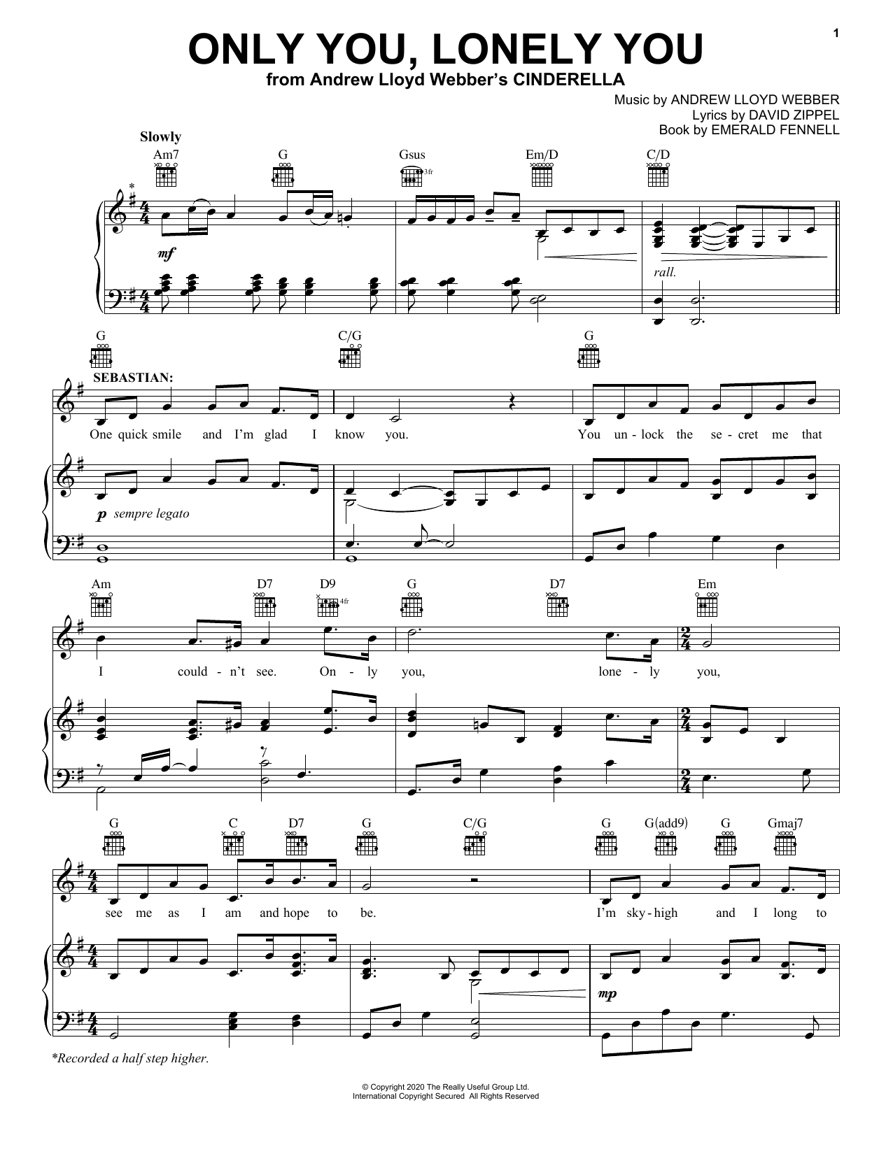 Product picture to: Only You, Lonely You (from Andrew Lloyd Webber's Cinderella)