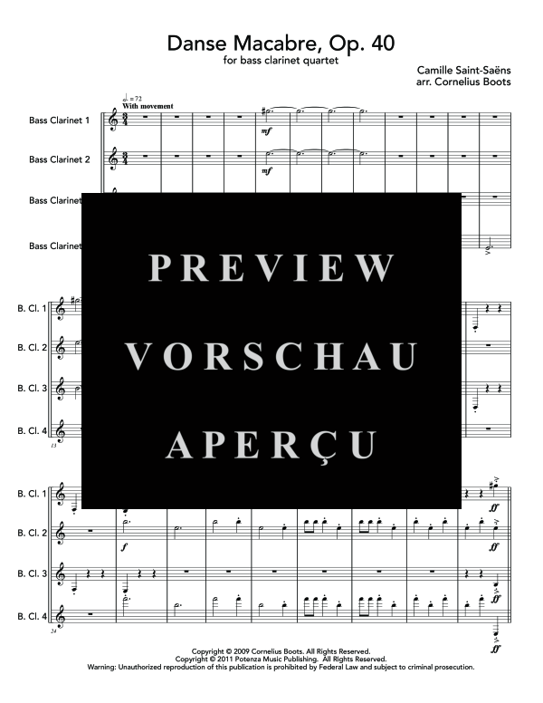 Produktgalerie: Seite 5 von 11 Danse Macabre, , (Bassklarinetten Quartett)