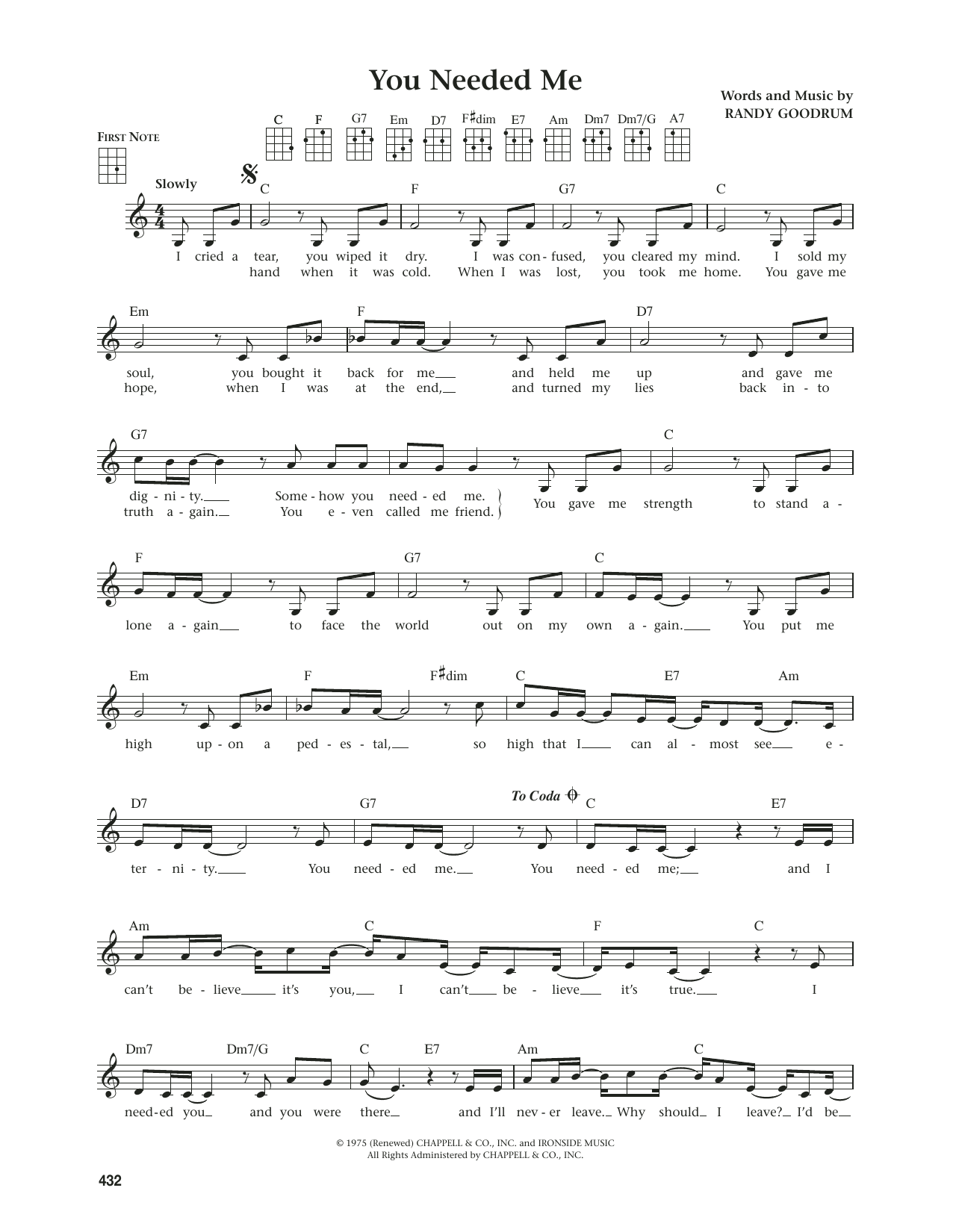Produktgalerie: Seite 1 von 1 You Needed Me (from The Daily Ukulele) (arr. Jim Beloff), Anne Murray, Ukulele