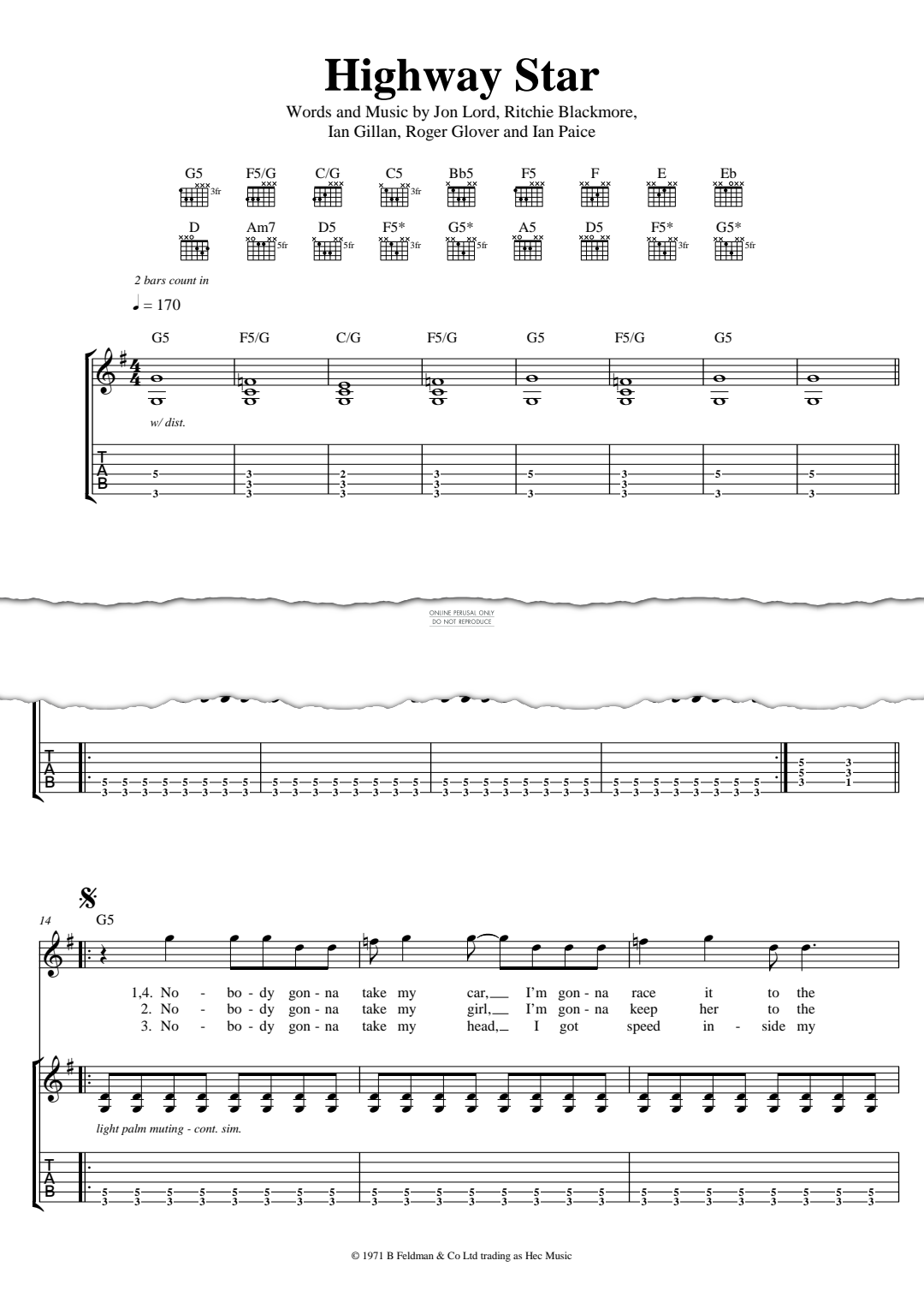 Product gallery: Page 1 of 1 Highway Star, Deep Purple