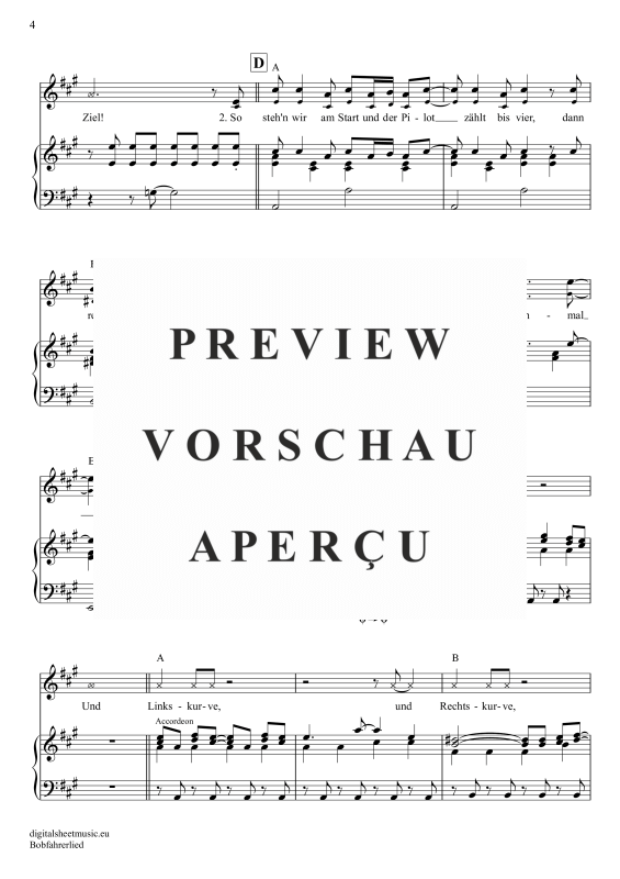 gallery: Bobfahrer-Lied, Buam, Troglauer, Klavier, Gesang & Akkorde