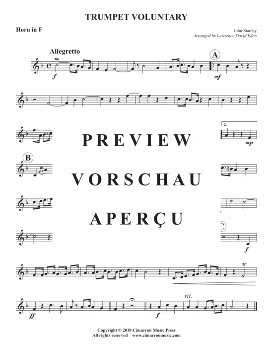 Produktgalerie: Seite 8 von 10 Trumpet Voluntary , , (Blechbläser Quintett)