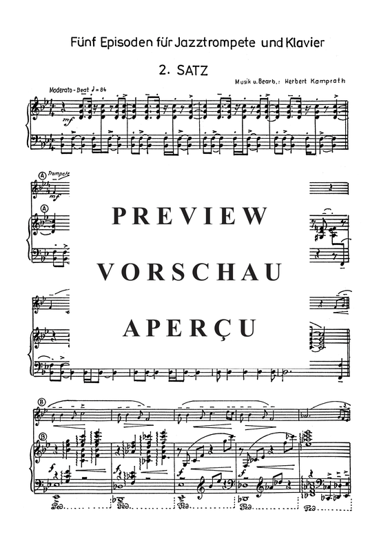Produktgalerie: Seite 6 von 8 Fünf Episoden für Jazztrompete in 3 Sätzen, , Trompete und Klavier