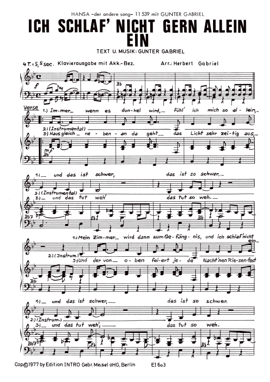 Produktbild zu: Ich schlaf nicht gern allein einGunter Gabriel