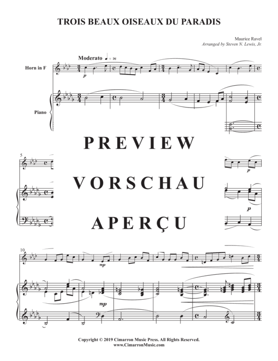 gallery: Trois beaux oiseaux du paradis , , (Horn in F + Klavier)