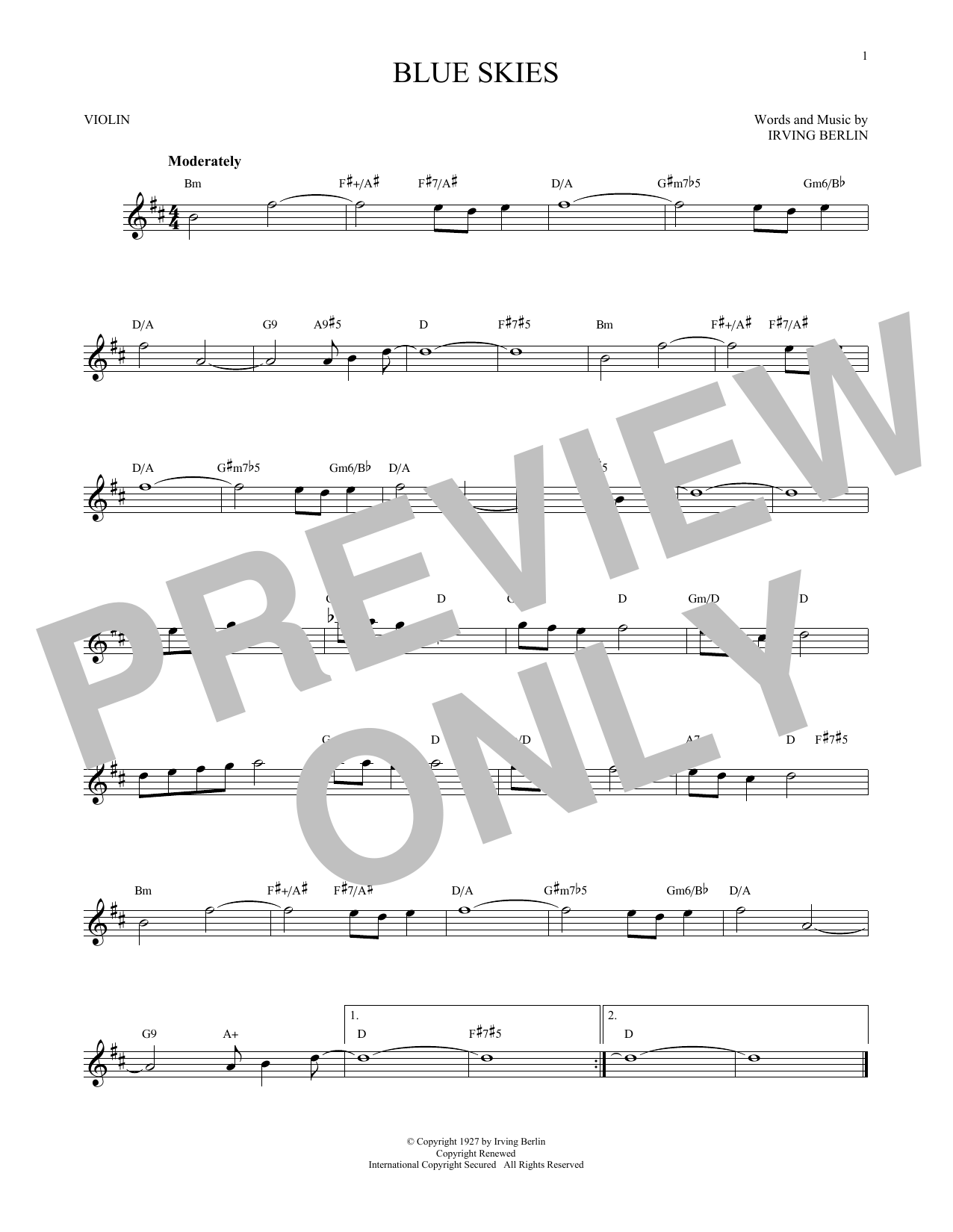 Product gallery: Page 1 of 1 Blue Skies, Irving Berlin
