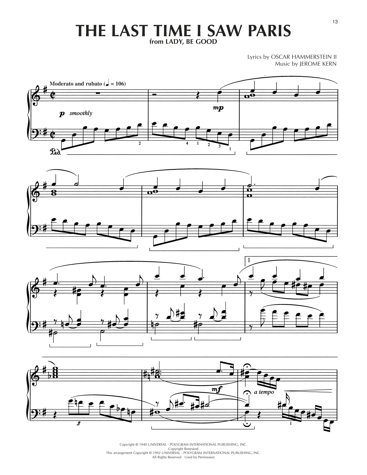 Produktbild zu: The Last Time I Saw Paris (arr. Dick Hyman)