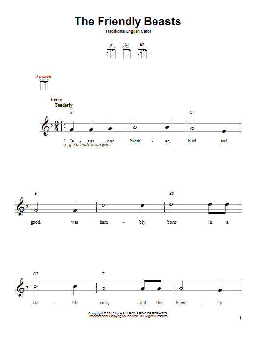 Product gallery: Page 1 of 1 The Friendly Beasts, Traditional English Carol