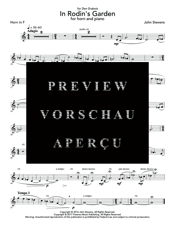Produktgalerie: Seite 8 von 9 In Rodin´s Garden, , (Horn in F und Klavier)