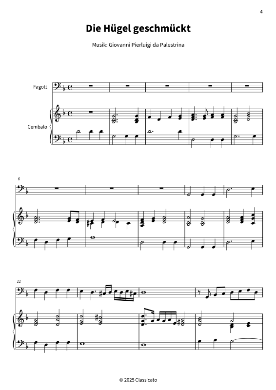 Produktgalerie: Seite 1 von 11 Die Hügel geschmückt, , (Fagott und Cembalo/Klavier)