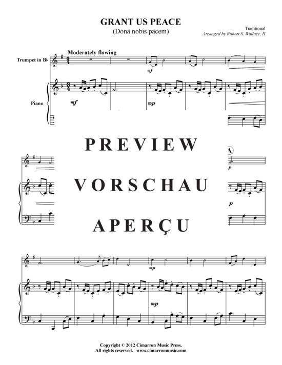 gallery: Grant Us Peace (Dona Nobis Pacem) , ,  (Trompete in B + Klavier)