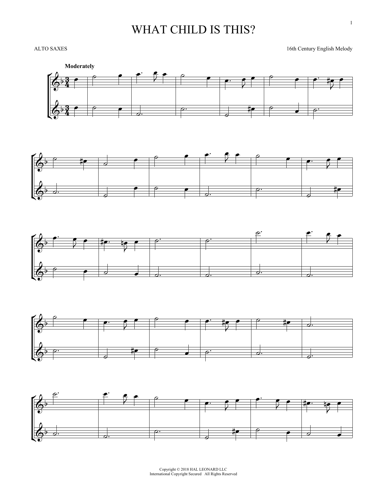 Product gallery: Page 1 of 1 What Child Is This?, 16th Century English Melody