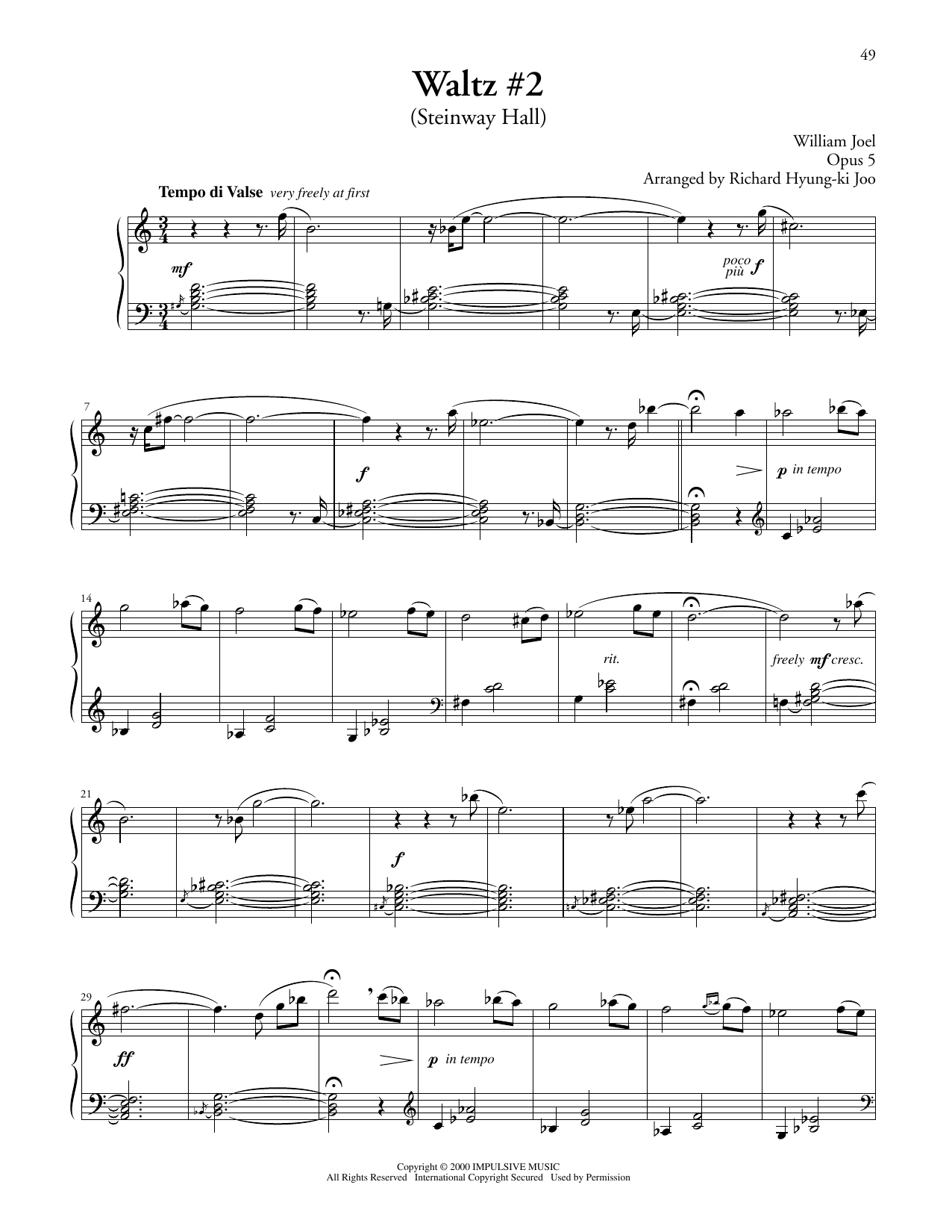Product picture to: Waltz #2 (Steinway Hall)