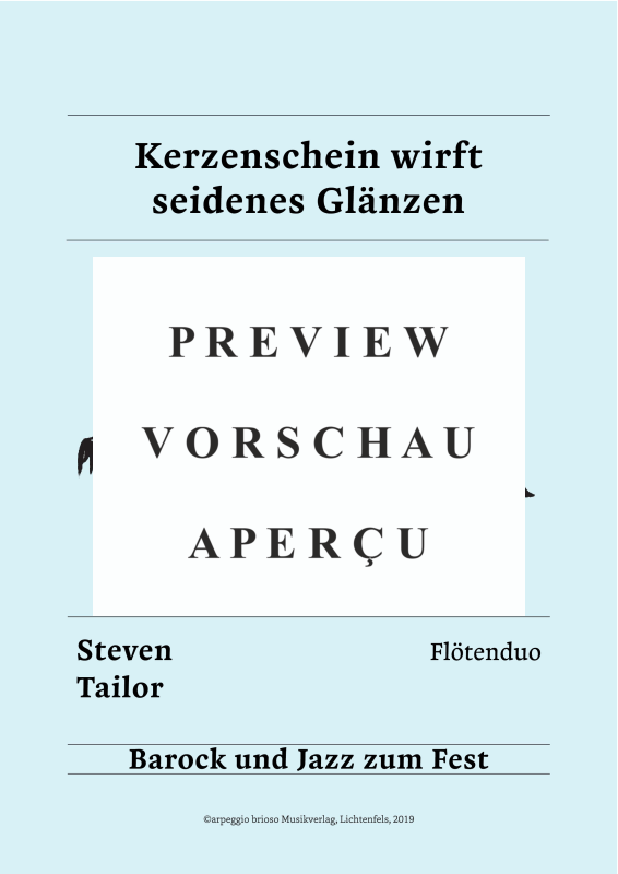 Produktgalerie: Seite 2 von 8 Kerzenschein wirft seidenes Glänzen - aus dem Album Barock und Jazz zum Fest, , (Duett Querflöte)