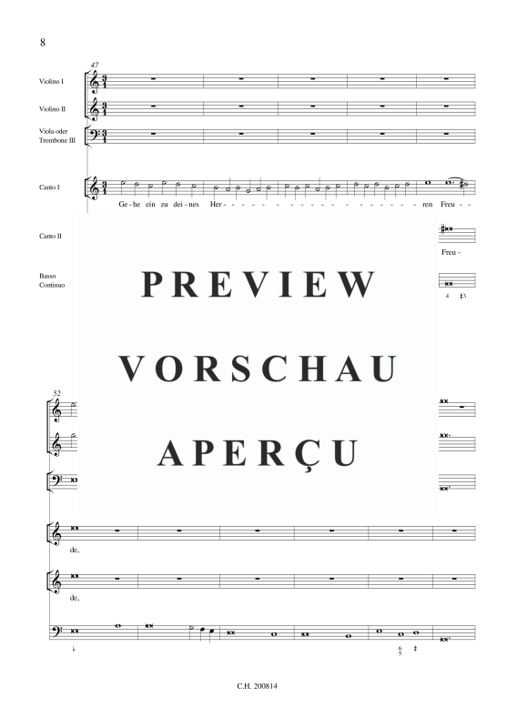 gallery: Ei, du frommer und getreuer Knecht, , (Gemischtes Ensemble 8 Stimmen, 2x Violine, 3x Viole oder Trombone, BC)