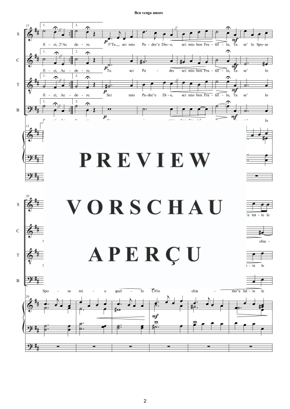 Product gallery: Page 3 of 11 Ben venga amore, , Mixed Choir and Organ
