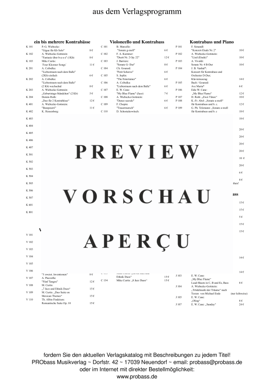 Produktgalerie: Seite 9 von 11 Sonate G- Dur, , Cello und Kontrabass