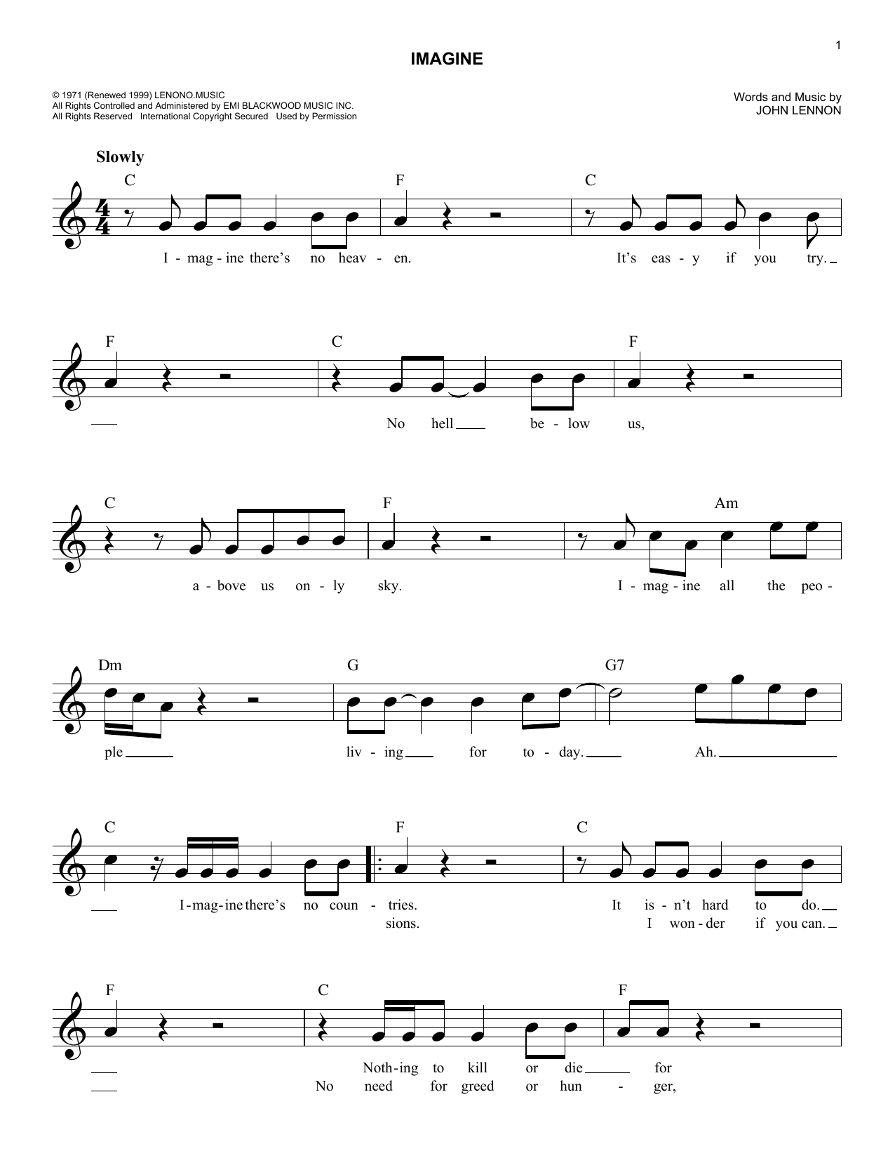 Produktgalerie: Seite 1 von 1 Imagine, John Lennon