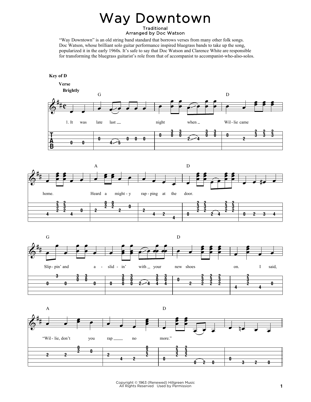 Produktgalerie: Seite 1 von 1 Way Downtown (arr. Fred Sokolow), Nitty Gritty Dirt Band & Doc Watson, Gitarre