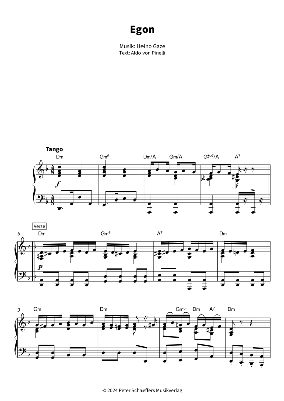 Produktgalerie: Seite 1 von 6 Egon, Friedel Hensch & Die Cypres, Klavier Solo