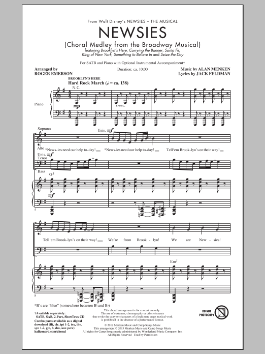 Produktbild zu: Newsies (Choral Medley)