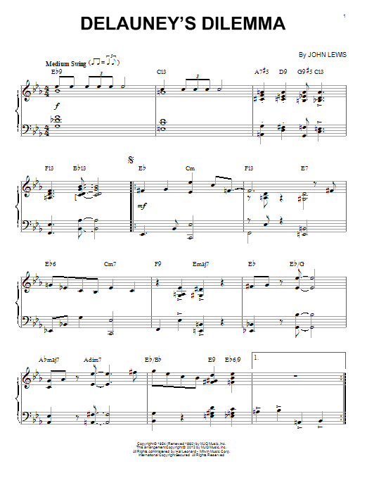 Product gallery: Page 1 of 1 Delauney's Dilemma (arr. Brent Edstrom), Modern Jazz Quartet