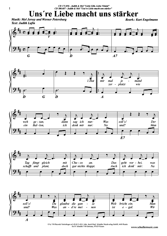 Produktbild zu: Uns're Liebe macht uns stärker Judith & Mel 