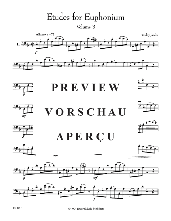 Product gallery: Page 4 of 21 Etudes for Euphonium, Vol. 3 , , (Euphonium Solo)