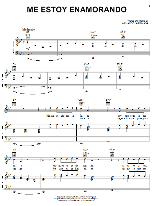 Produktgalerie: Seite 1 von 1 Me Estoy Enamorando, La Mafia, Gesang, Gitarre, Klavier