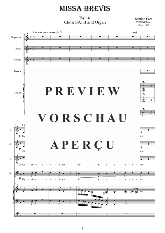 Produktgalerie: Seite 3 von 11 Missa Brevis in D-Moll, , Gemischter Chor und Orgel