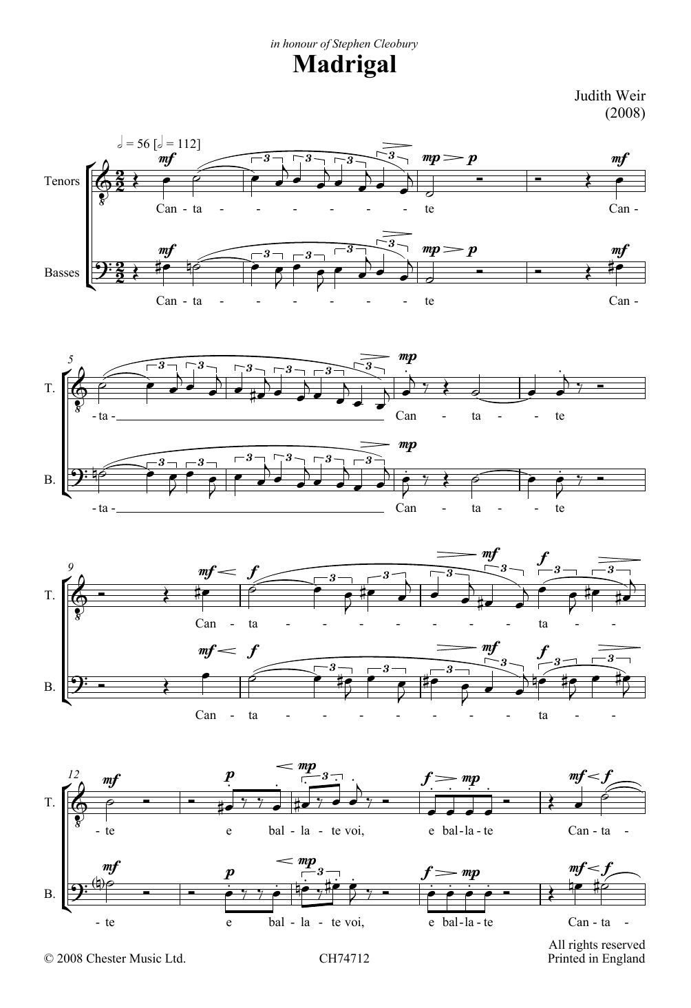 Product gallery: Page 1 of 1 Madrigal, Judith Weir
