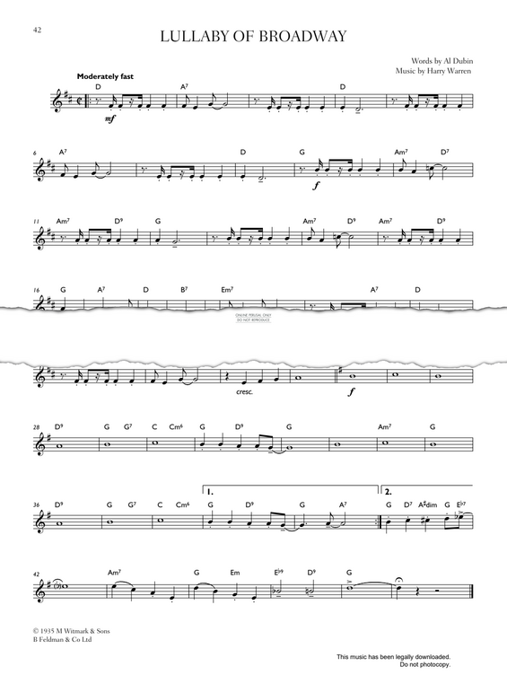 Produktgalerie: Seite 1 von 1 Lullaby Of Broadway, Harry Warren, Trompete