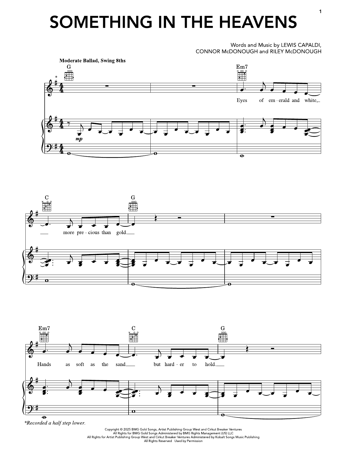 Produktgalerie: Seite 1 von 1 Something In The Heavens, Lewis Capaldi, Gesang, Gitarre, Klavier