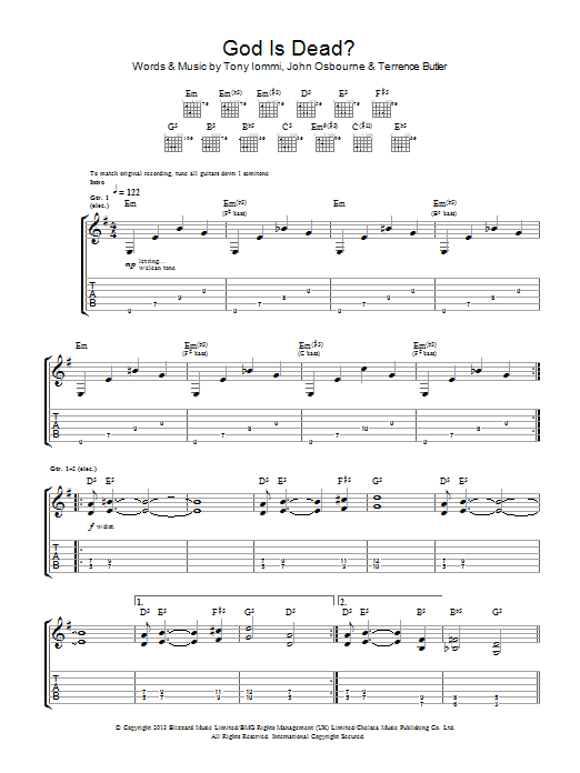Produktgalerie: Seite 1 von 1 God Is Dead?, Black Sabbath, Gitarre