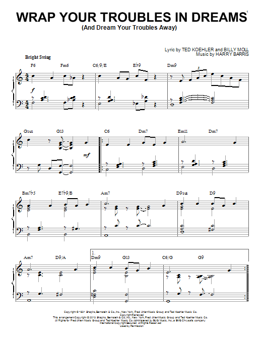 Product gallery: Page 1 of 1 Wrap Your Troubles In Dreams (And Dream Your Troubles Away) [Jazz version] (arr. Brent Edstrom), Billy Moll