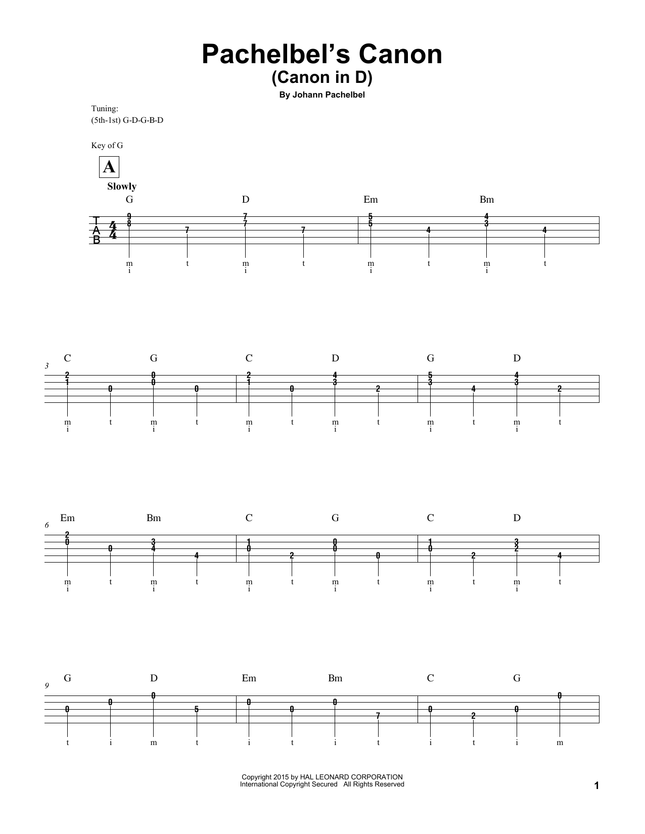Produktgalerie: Seite 1 von 1 Canon In D, Johann Pachelbel, Banjo