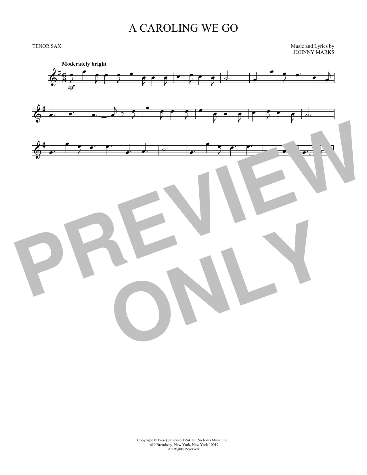 Product gallery: Page 1 of 1 A Caroling We Go, Johnny Marks