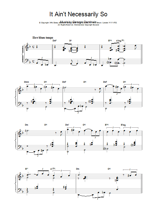 Product gallery: Page 1 of 1 It Ain't Necessarily So, George Gershwin