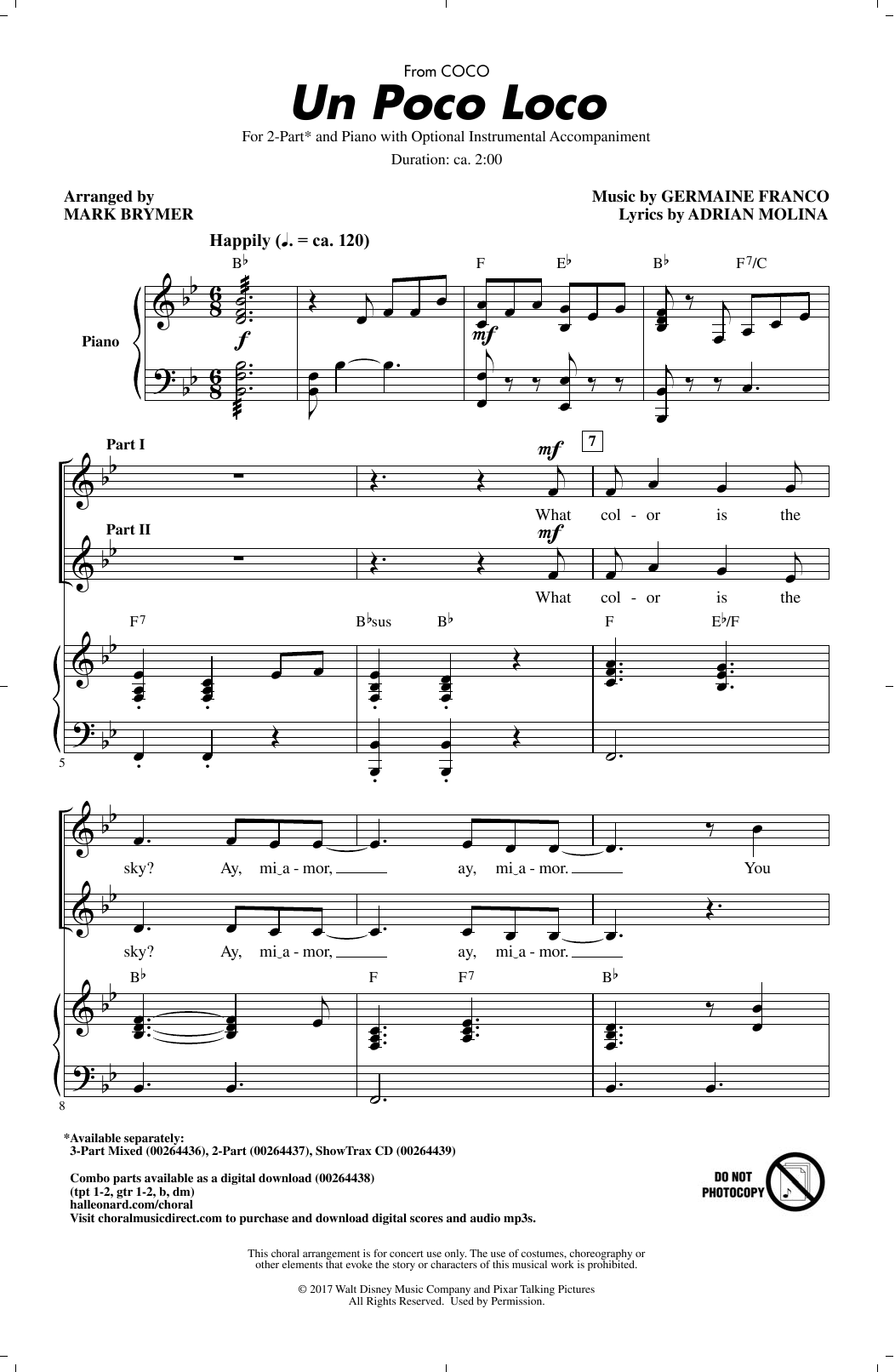 Produktbild zu: Un Poco Loco (from Coco) (arr. Mark Brymer)