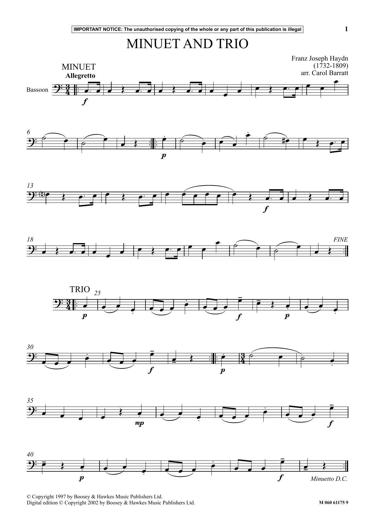 Produktbild zu: Minuet And Trio