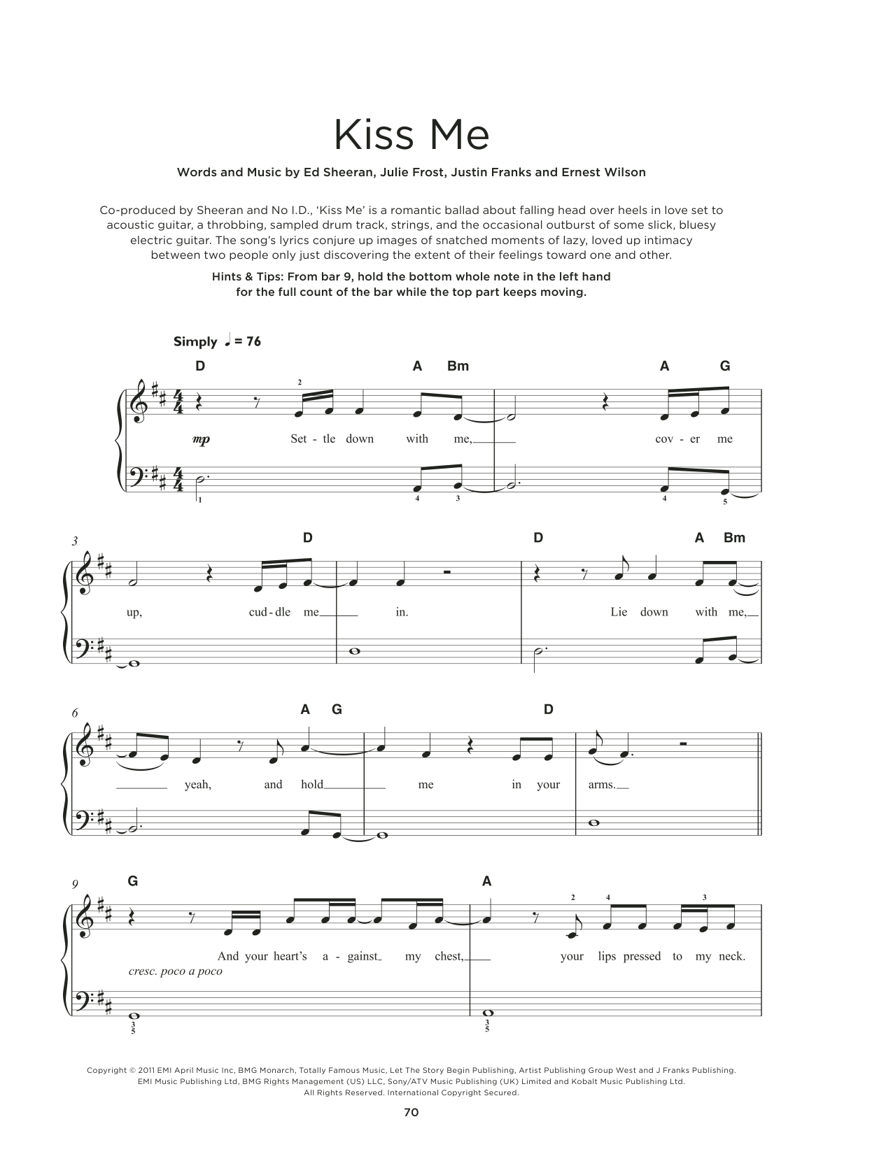 Product picture to:  Kiss Me - Ed Sheeran