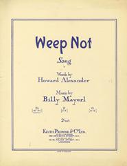 cover: Weep Not, Billy Mayerl