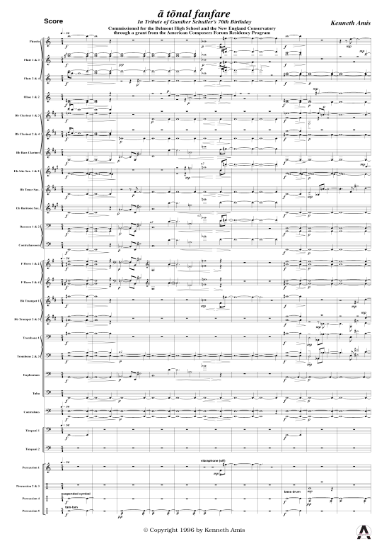 Produktbild zu: A tonal Fanfare Kenneth Amis (nur Partitur !)