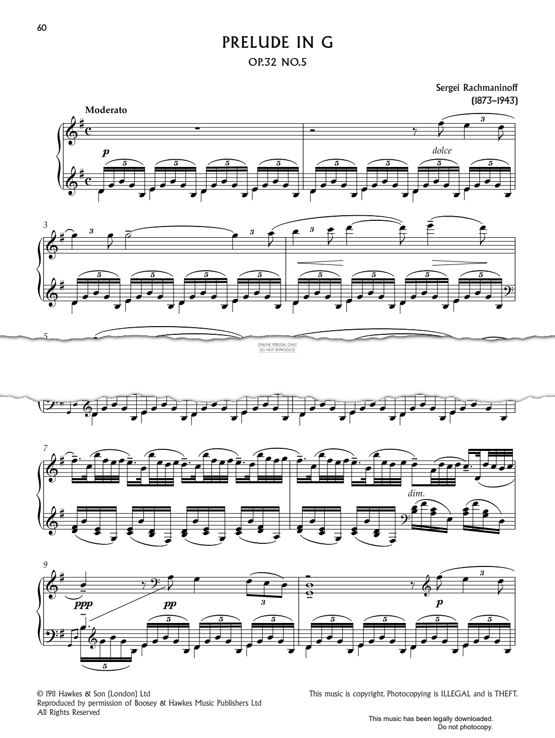 Product picture to: Prelude in G, Op.32 No. 5